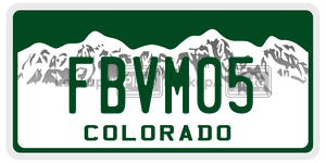 FBVM05  license plate in CO