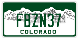 FBZN37  license plate in CO