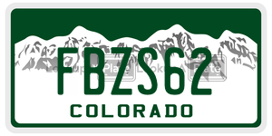 FBZS62  license plate in CO