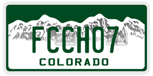 FCCH07  license plate in CO