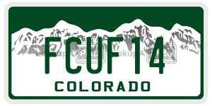 FCUF14  license plate in CO