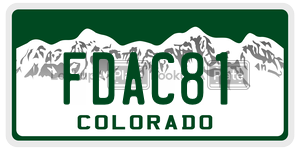 FDAC81  license plate in CO