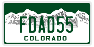 FDAD55  license plate in CO