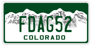 FDAG52  license plate in CO
