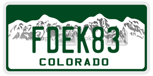 FDEK83  license plate in CO