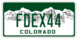 FDEX44  license plate in CO