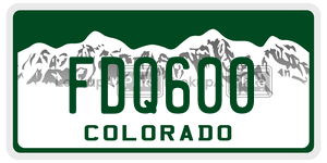 FDQ600 license plate in Colorado