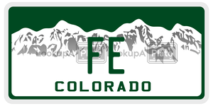 FE  license plate in CO