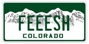 FEEESH  license plate in CO