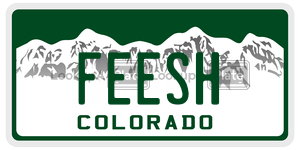 FEESH  license plate in CO
