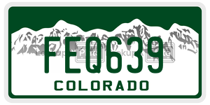 FEQ639  license plate in CO