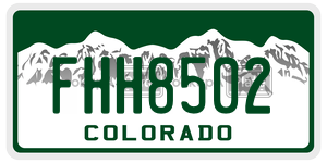 FHH8502  license plate in CO
