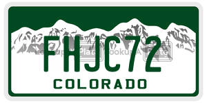 FHJC72  license plate in CO