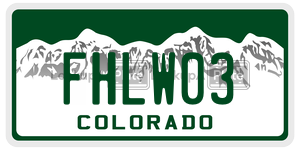 FHLW03  license plate in CO