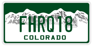 FHRQ18  license plate in CO