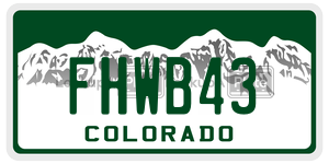 FHWB43  license plate in CO