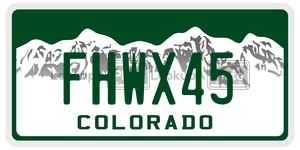 FHWX45 license plate in Colorado