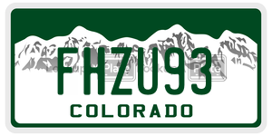 FHZU93  license plate in CO