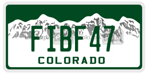 FIBF47  license plate in CO