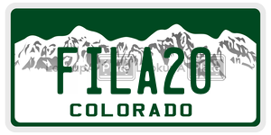 FILA20  license plate in CO