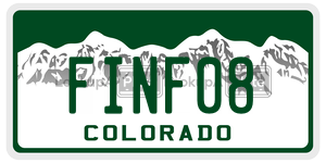 FINF08 license plate in Colorado