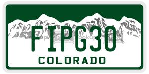 FIPG30  license plate in CO