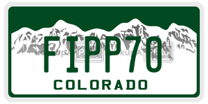 FIPP70  license plate in CO