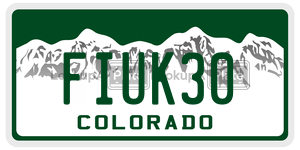 FIUK30  license plate in CO