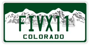 FIVX11  license plate in CO