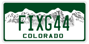 FIXG44  license plate in CO
