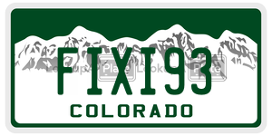 FIXI93  license plate in CO