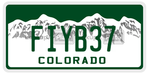 FIYB37  license plate in CO