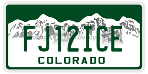 FJ12ICE  license plate in CO