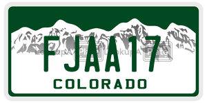 FJAA17  license plate in CO