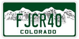 FJCR40  license plate in CO