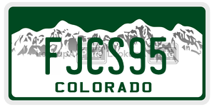FJCS95  license plate in CO