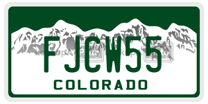 FJCW55  license plate in CO