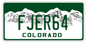 FJER64  license plate in CO