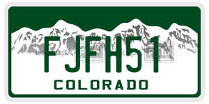 FJFH51  license plate in CO