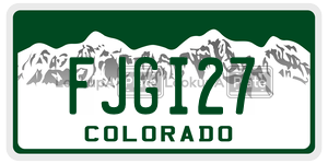 FJGI27  license plate in CO