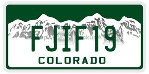 FJIF19  license plate in CO