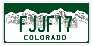 FJJF17  license plate in CO