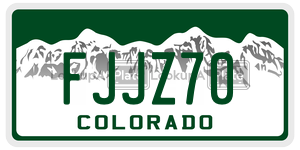 FJJZ70  license plate in CO