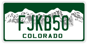 FJKB50  license plate in CO