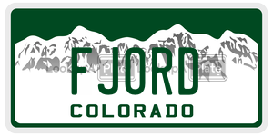 FJORD license plate in Colorado