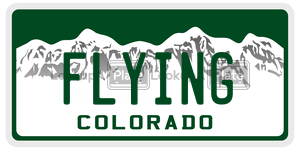 FLYING  license plate in CO