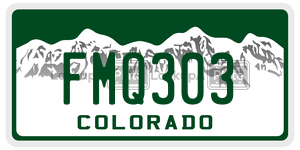 FMQ303  license plate in CO