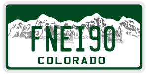 FNEI90  license plate in CO
