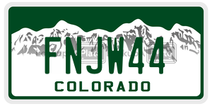 FNJW44  license plate in CO