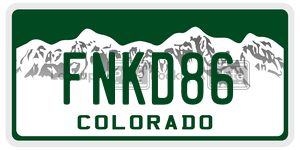 FNKD86  license plate in CO